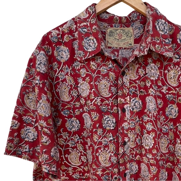 Vintage Ralph Lauren Polo Jeans Co. Quality Denim Goods Print Camp Shirt - Picture 10 of 16